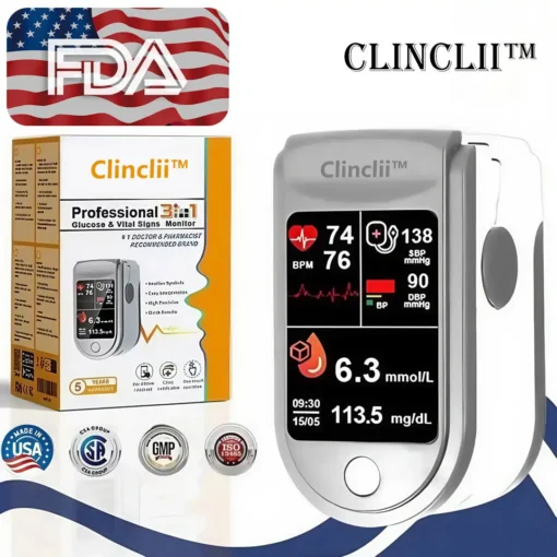Clinclii™ 𝐏𝐫𝐨𝐟𝐞𝐬𝐬𝐢𝐨𝐧𝐚𝐥 𝟑𝐢𝐧𝟏 𝐆𝐥𝐮𝐜𝐨𝐬𝐞 & 𝐕𝐢𝐭𝐚𝐥 𝐒𝐢𝐠𝐧𝐬 𝐌𝐨𝐧𝐢𝐭𝐨𝐫