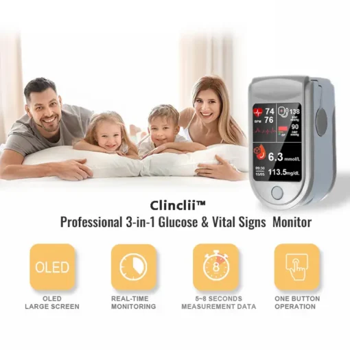 Clinclii™ 𝐏𝐫𝐨𝐟𝐞𝐬𝐬𝐢𝐨𝐧𝐚𝐥 𝟑𝐢𝐧𝟏 𝐆𝐥𝐮𝐜𝐨𝐬𝐞 & 𝐕𝐢𝐭𝐚𝐥 𝐒𝐢𝐠𝐧𝐬 𝐌𝐨𝐧𝐢𝐭𝐨𝐫