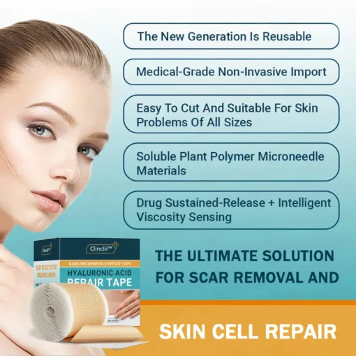 Clinclii™ Hyaluronic Acid Nano Microneedle Repair Tape