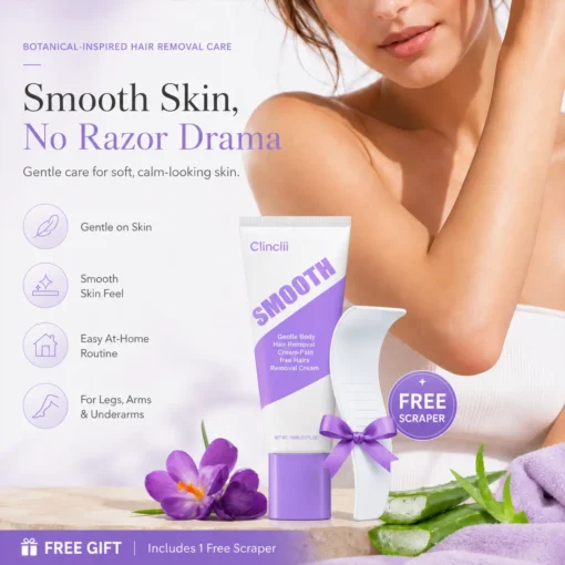 Clinclii™ Smooth Hair Removal Cream Silky Skin in Minutes, No Razor Needed