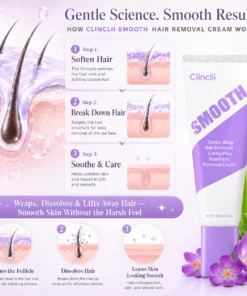 Clinclii™ Smooth Hair Removal Cream Silky Skin in Minutes, No Razor Needed